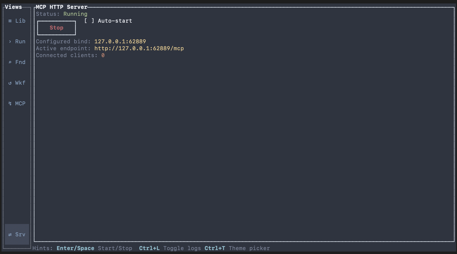 MCP server view screenshot