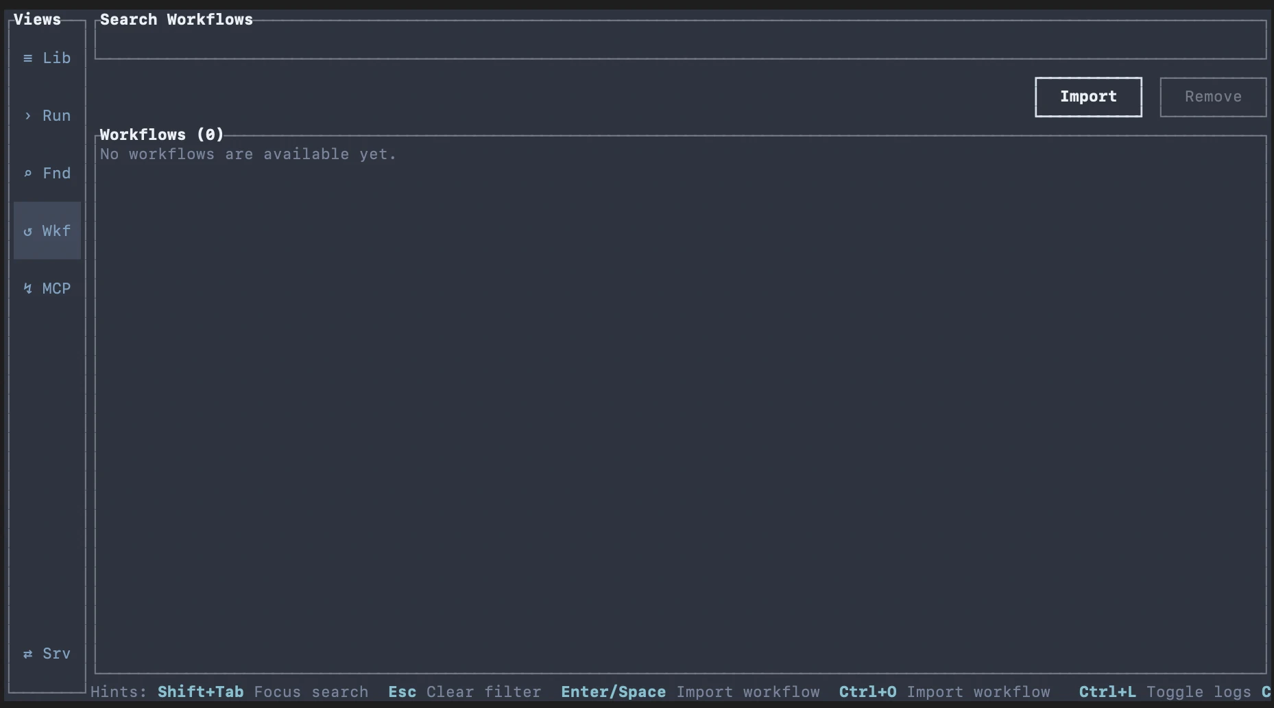 Workflow execution screenshot